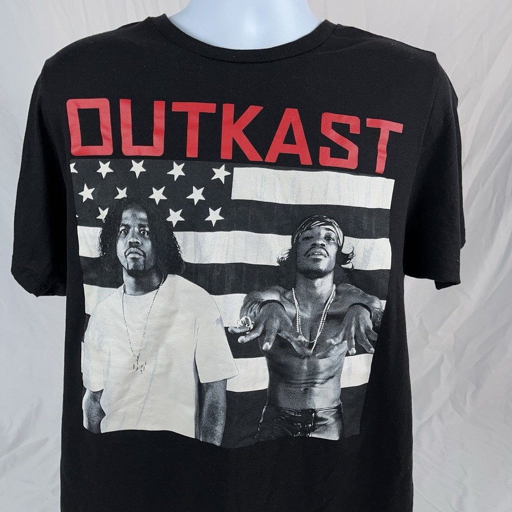 OutKast Size Large Black Graphic Tee Andre3000 Big Boi T-Shirt Rap Hip Hop Mens
